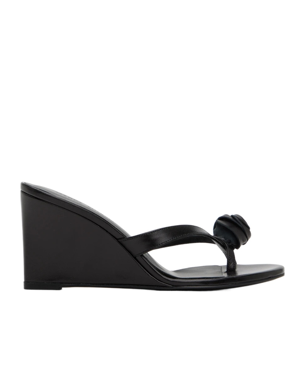 Magda Butrym Flower Wedge Sandals In Black