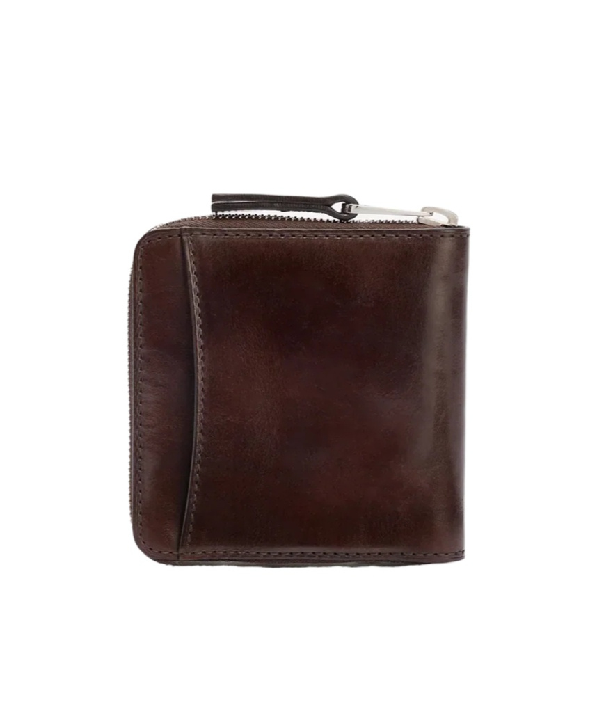 Lemaire Patina Zip Compact Bi Fold In Ristretto