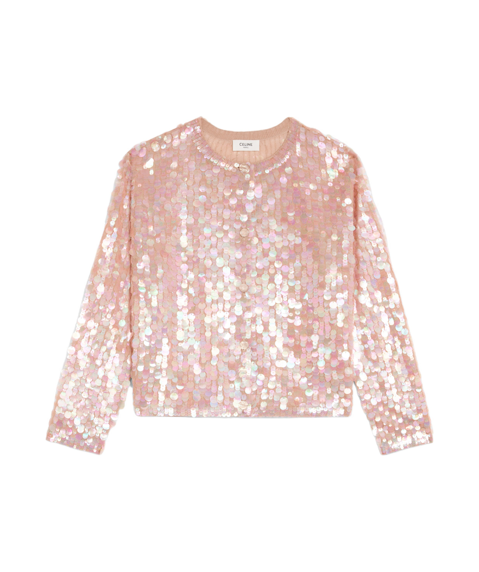 Celine Embroidered Cardigan In Silk In Chair