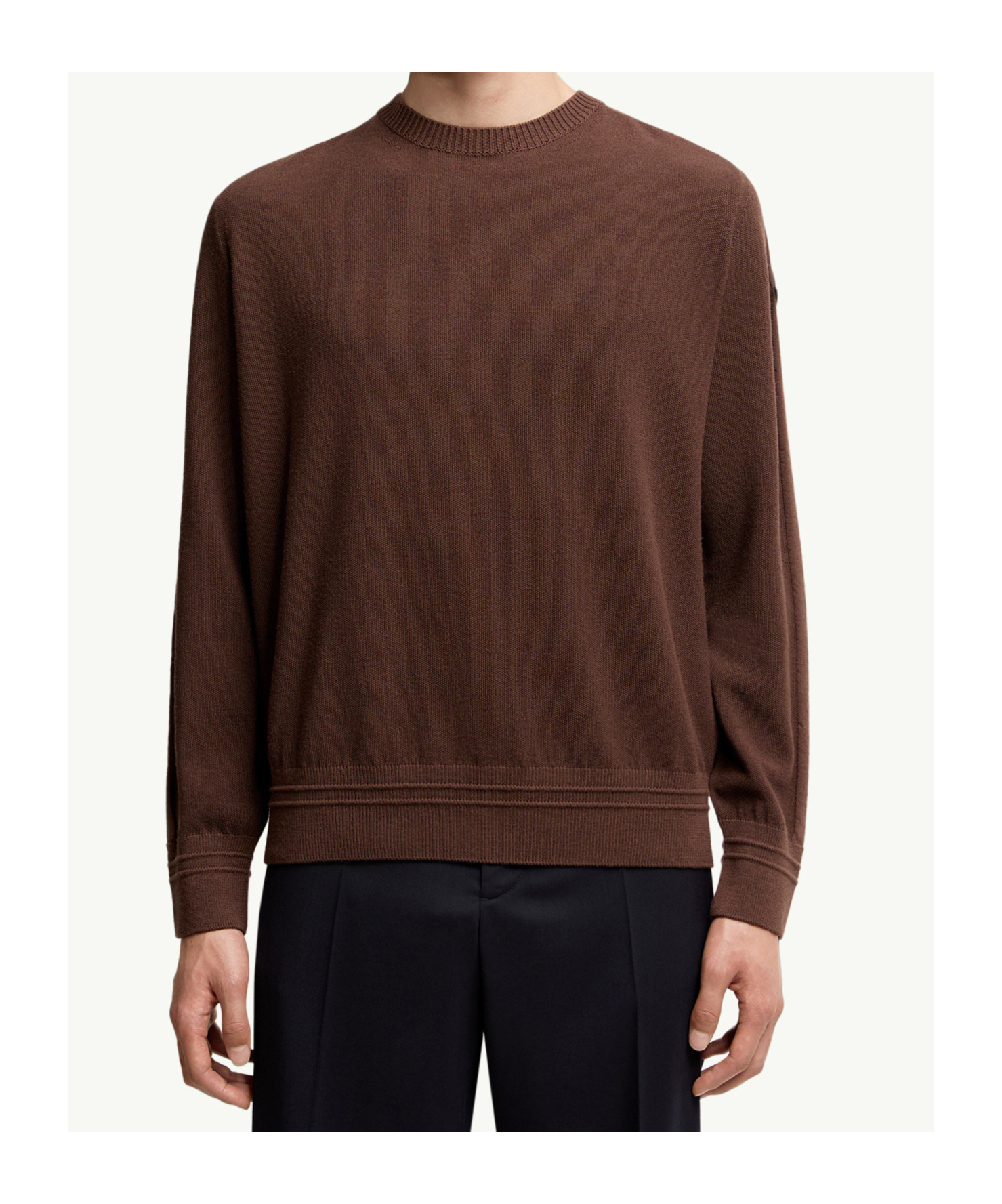 Moncler Wool Sweater In Brown