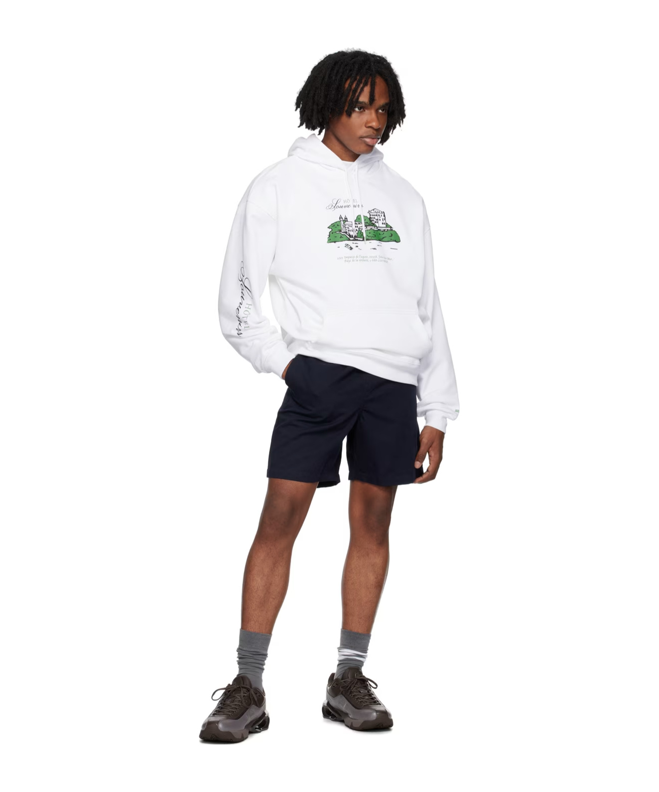 Apc A.p.c. Logo Embroidered Long-sleeved Hoodie In White
