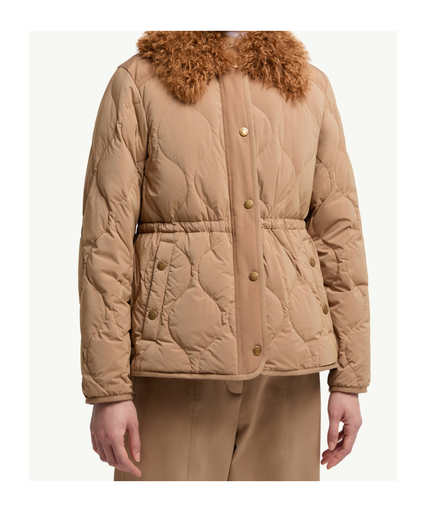 Moncler Quintin 3-in-1 Shearling-trimmed Short Down Jacket In Brown