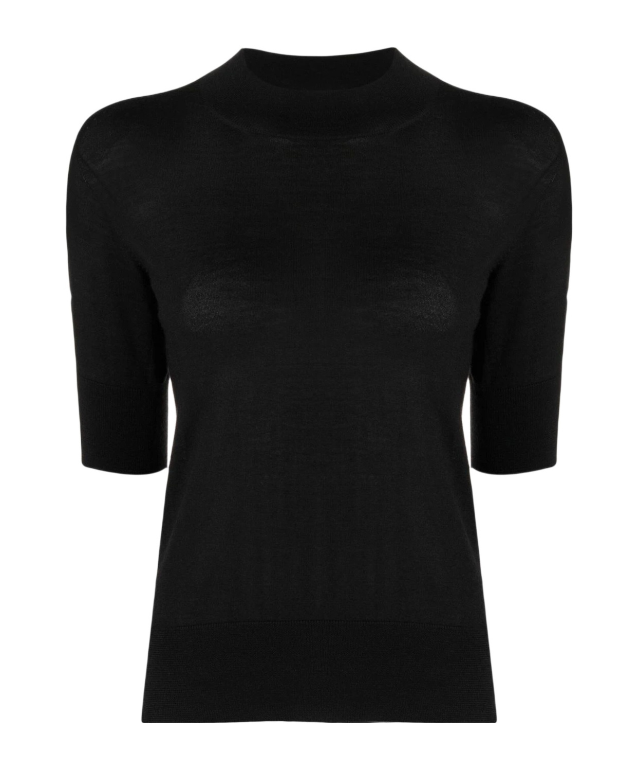 Jil Sander Mock-neck Knitted Top In Black