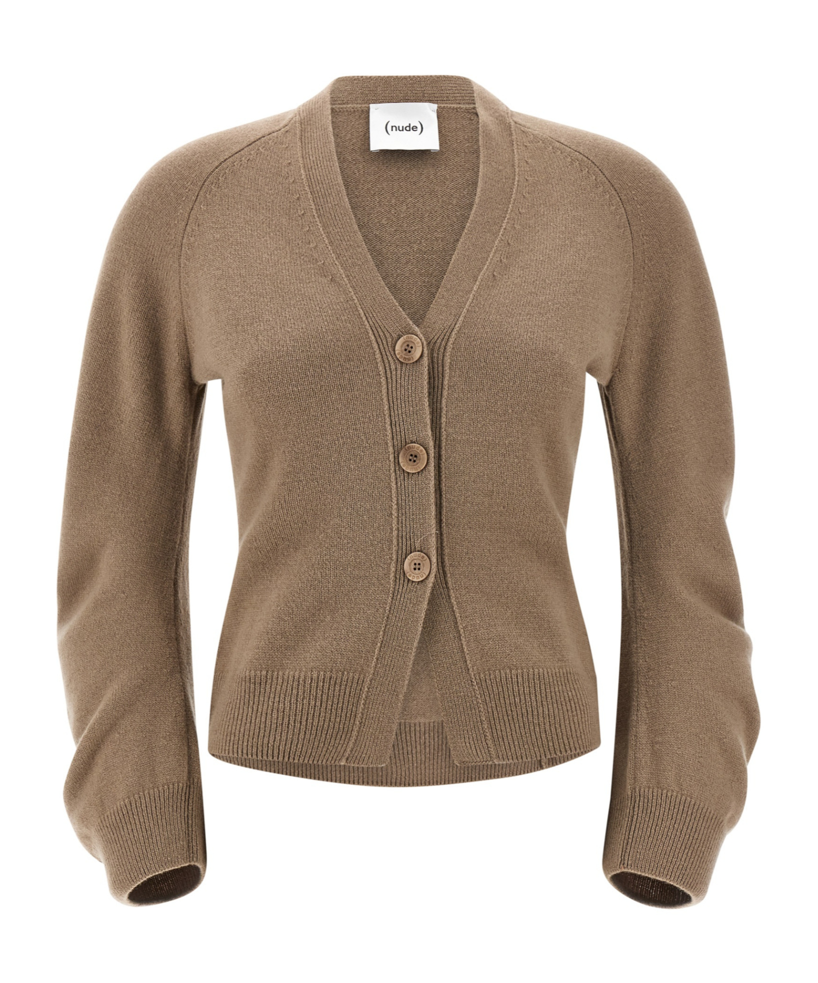 Nude Curved Sleeves Cardigan In Sand