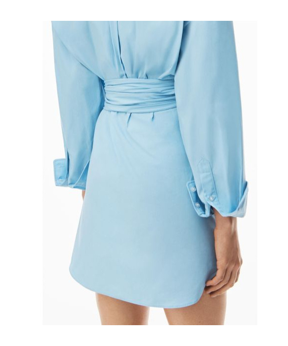 ALEXANDER WANG GATHERED COTTON SHIRT DRESS 