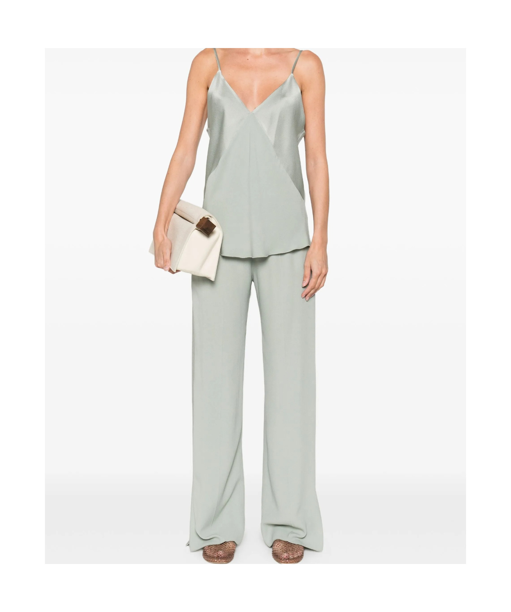 Forte Forte Matte Anvers Satin Regular Waist Smoking Pants