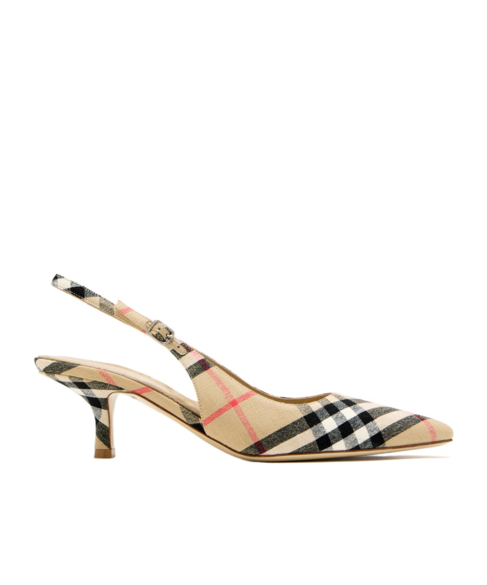 Burberry Women Dame Decollete With Check Motif In Multi