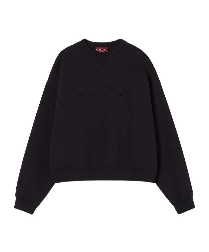 Shop Gucci Cotton Jersey Sweatshirt In Black