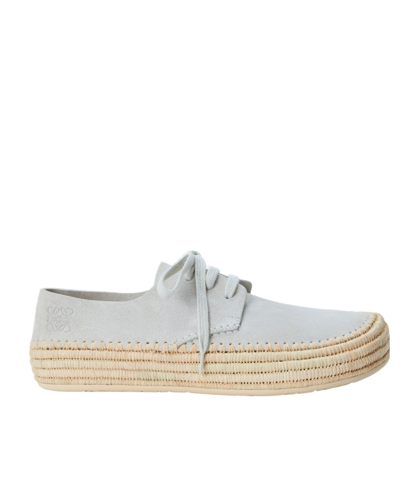 Loewe Scarpe Stringate Rio In Pelle Scamosciata Grigio Chiaro Uomo In Gray