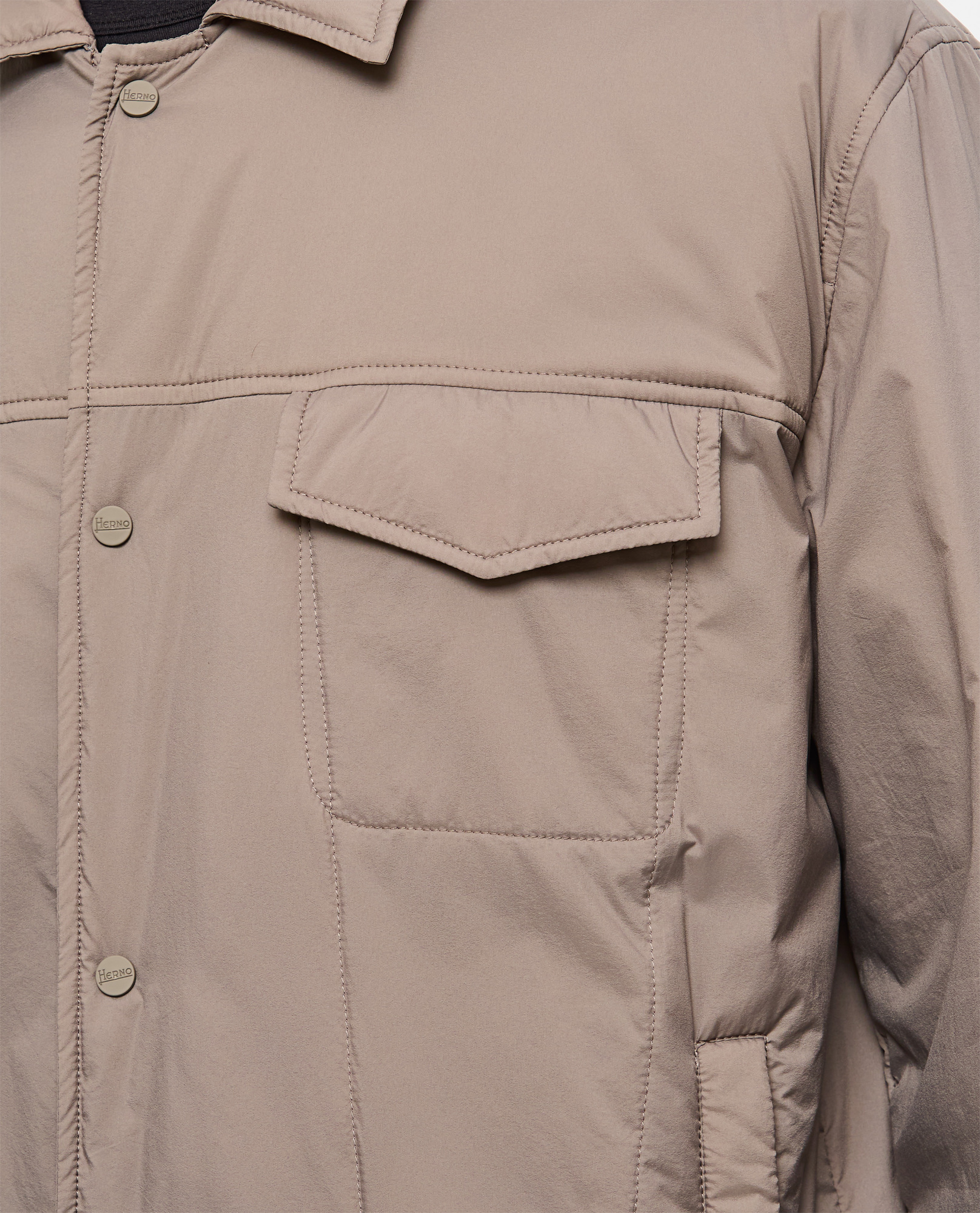 Herno Padded Overshirt In Grey