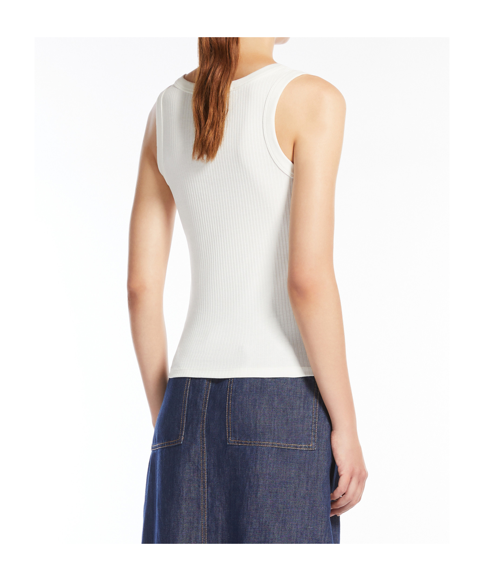 Weekend Max Mara Stretch Viscose Top In White