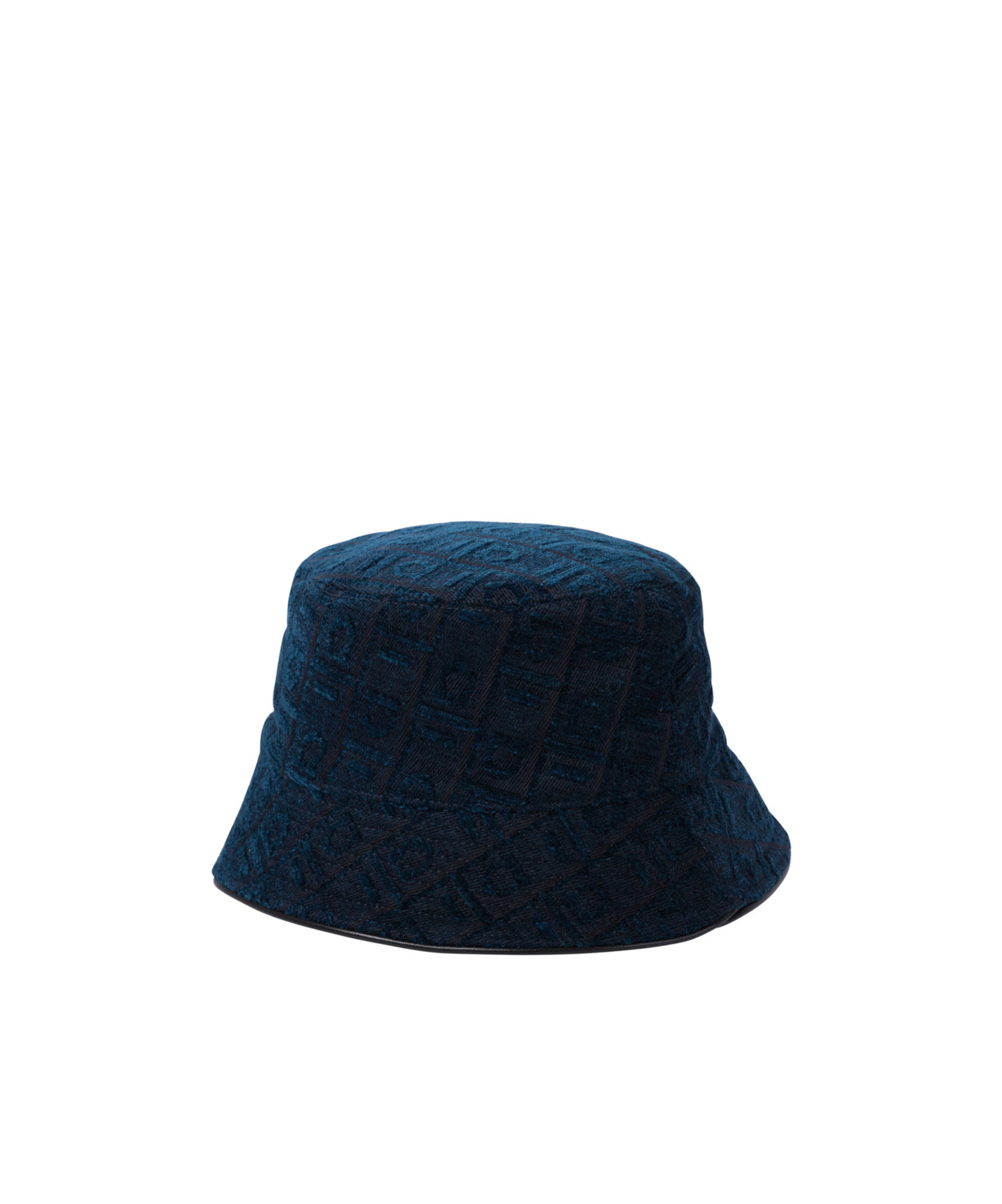Ferragamo Patterned Textured Wide Brim Hats In Black