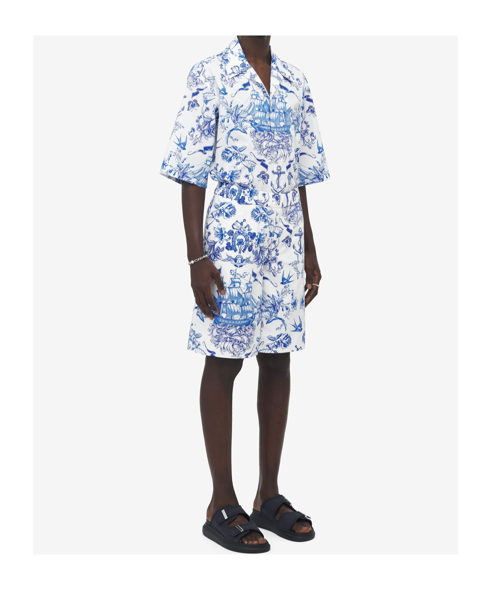 Alexander Mcqueen Sailor Tattoo Shorts In White