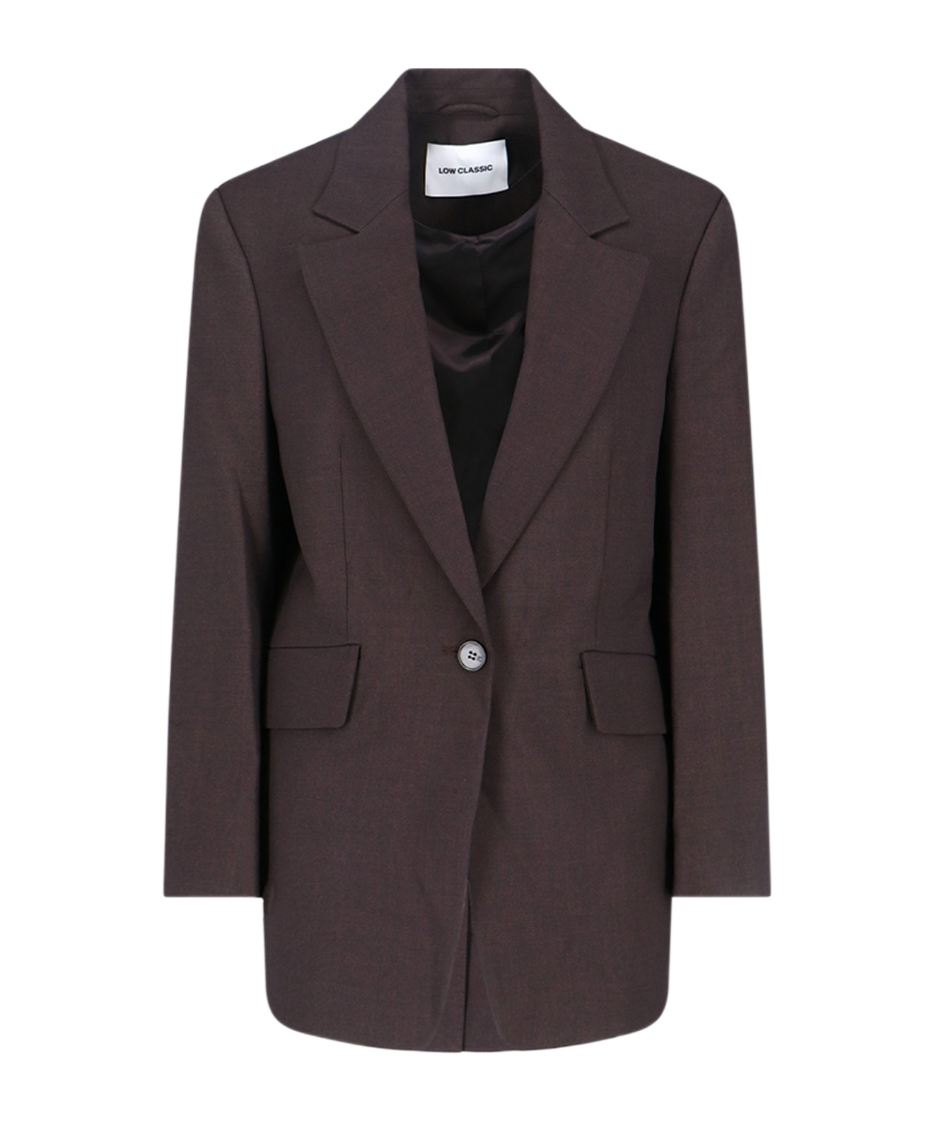 Low Classic Tailored Blazer With Notch Lapel And Pockets In Purple
