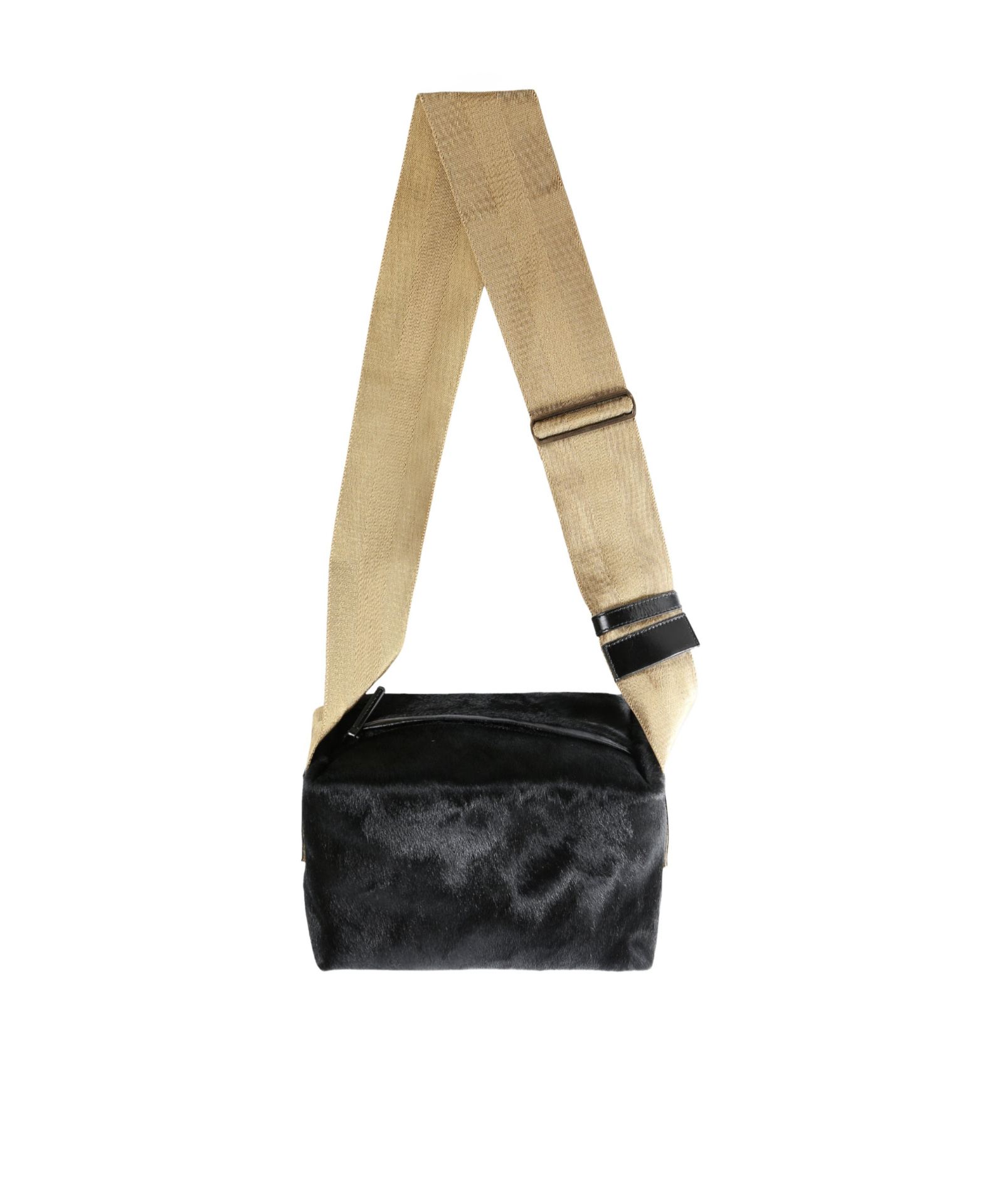 Uma Wang Medium Leather Shoulder Bag In Black