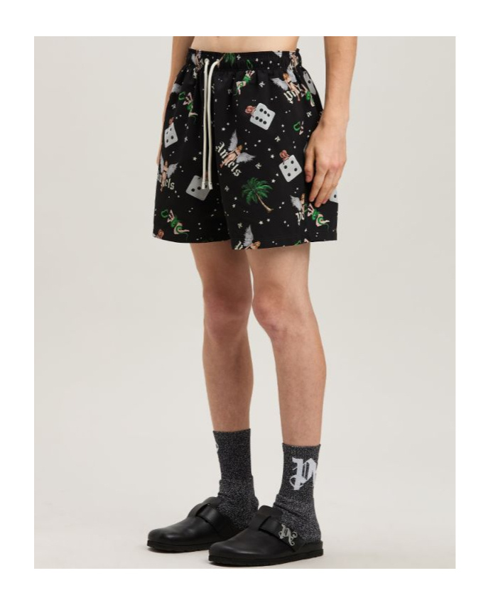 Palm Angels Pin Up Swimshorts In Black