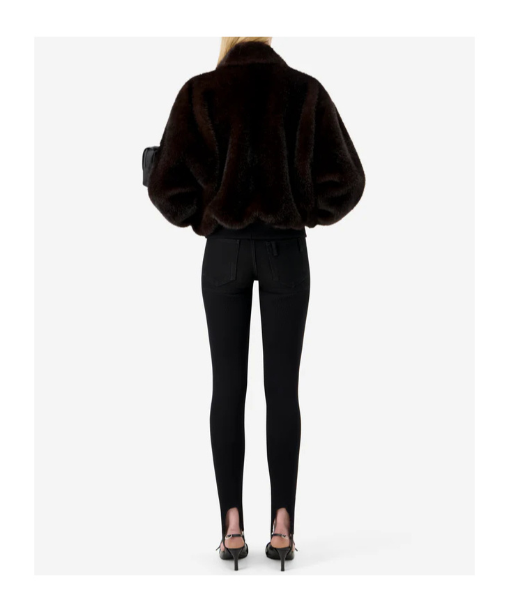 Coperni High-collar Brown Synthetic Fur Bomber Jacket In Brown