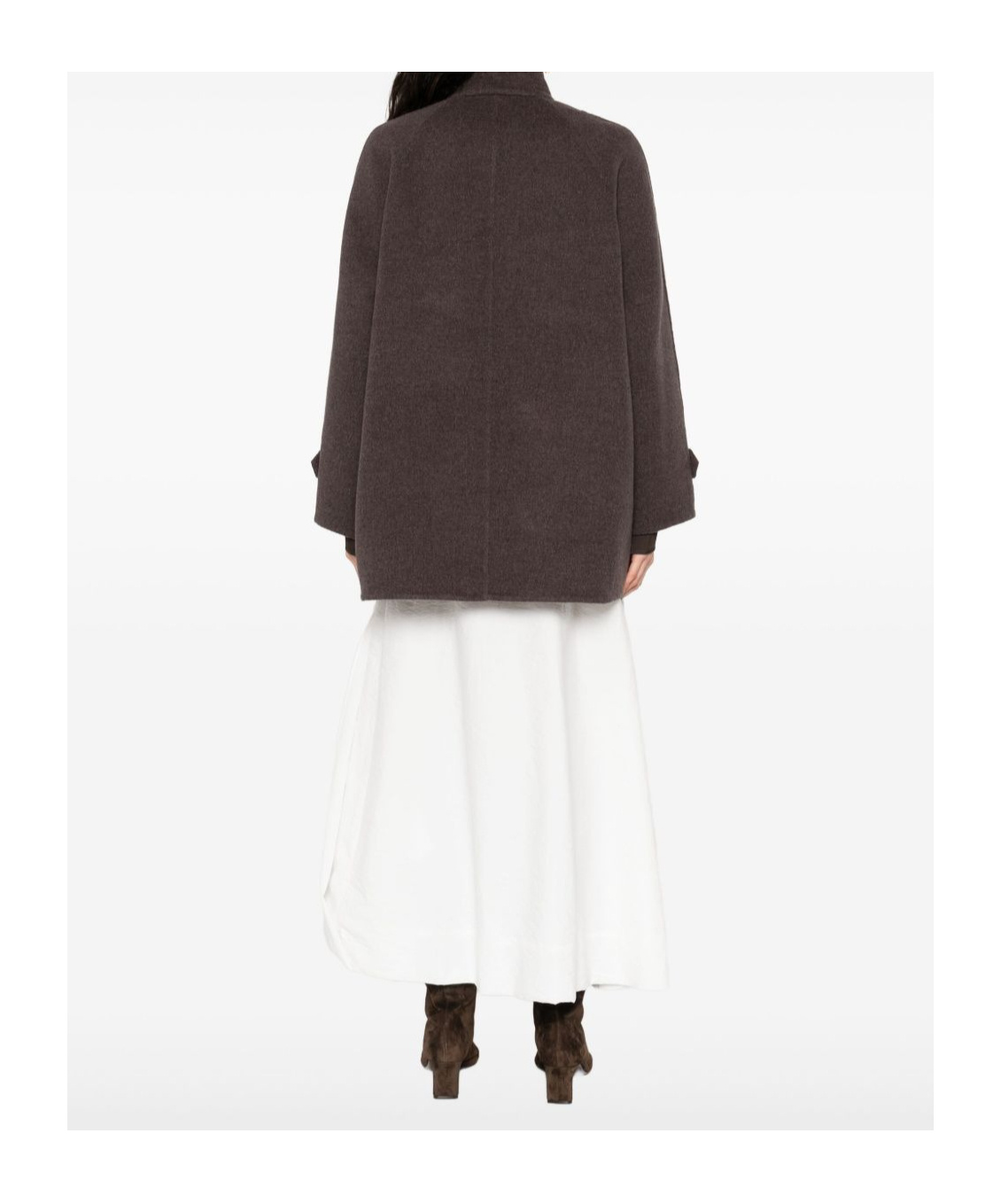 Brunello Cucinelli Double-breasted Buttoned Coat In Brown