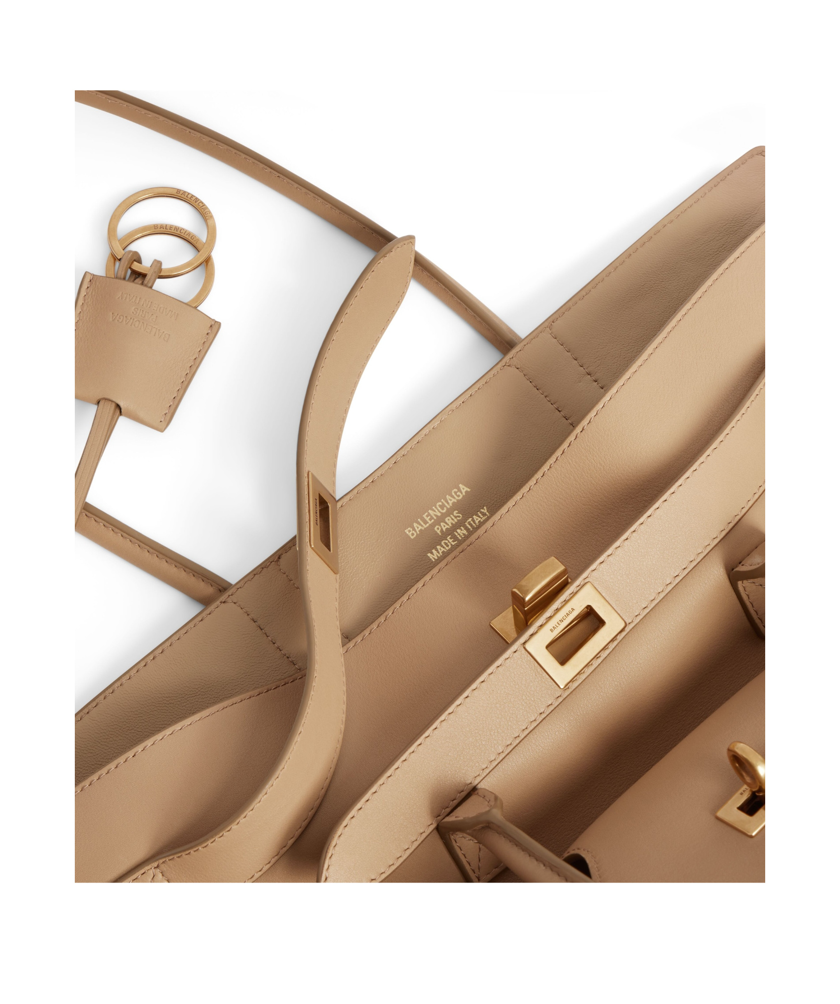 Balenciaga Leather Bel Air Carry All Tote Bag In Green