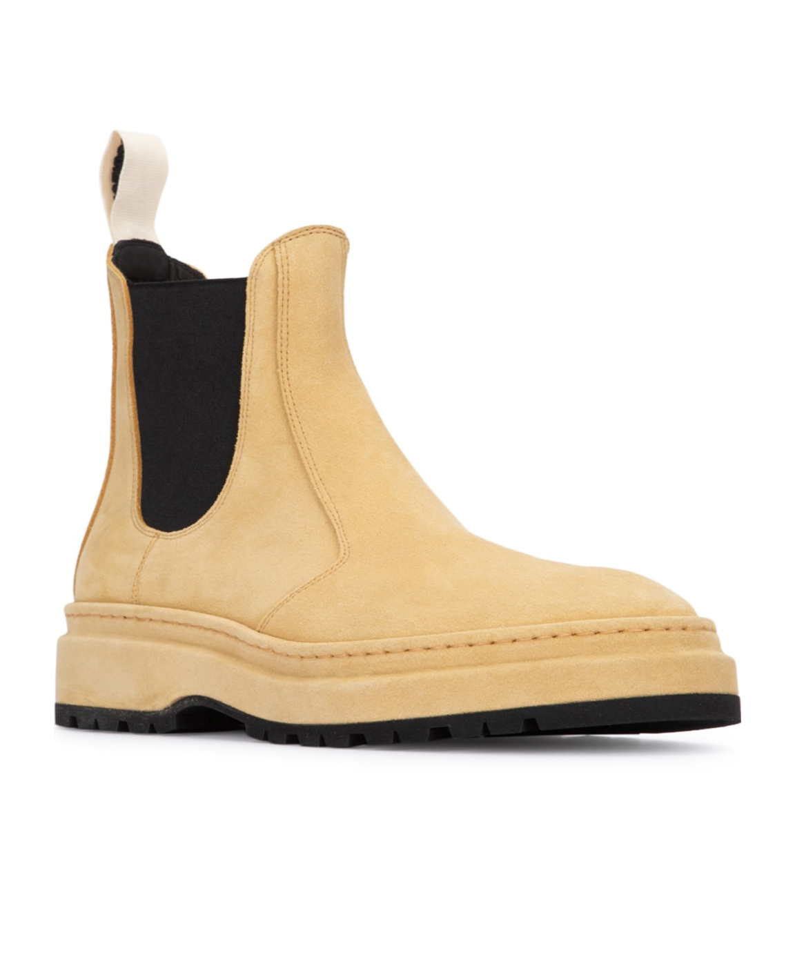 Jacquemus Chunky Sole Elastic Side Boots In Beige