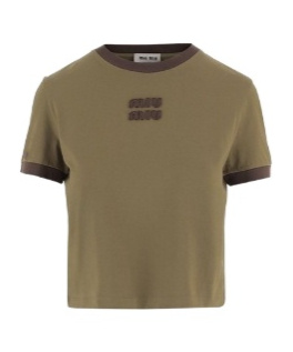 Miu Miu Short-sleeved T-shirt In Brown