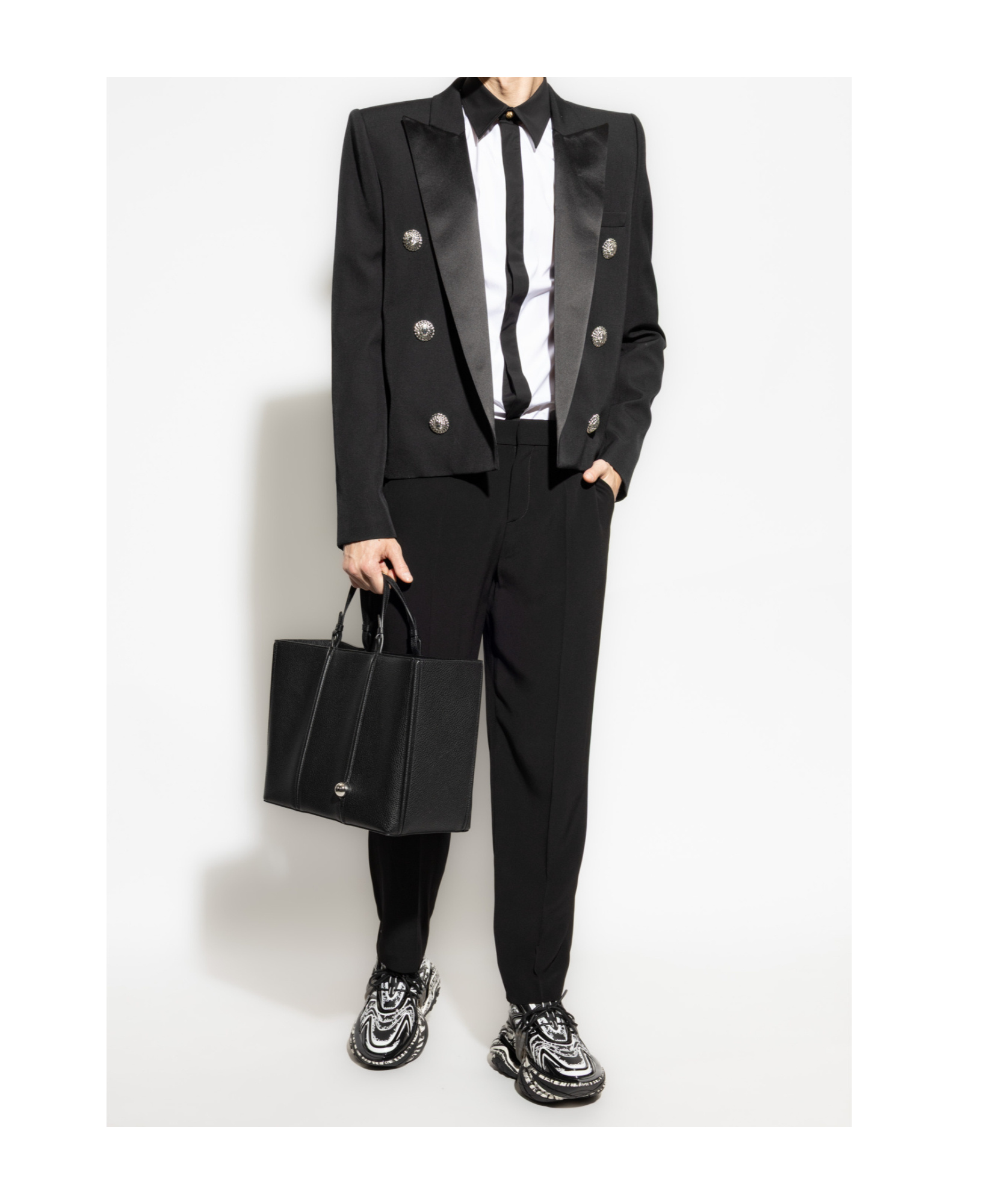 Balmain Long Sleeve Blazer In Black