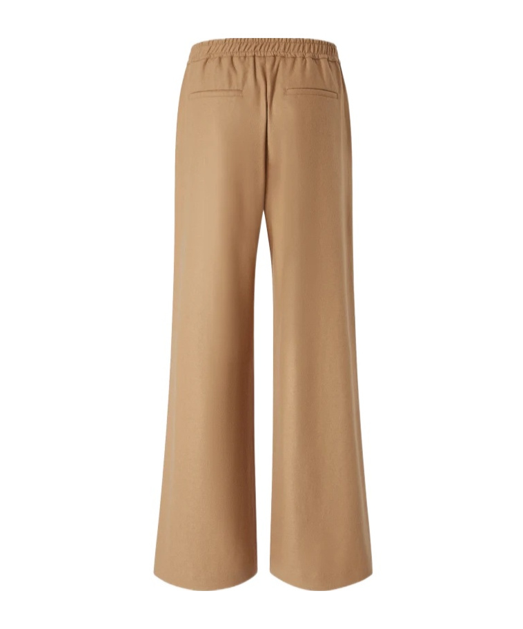 Pinko Long Wide-leg Wool-blend Trousers In Brown
