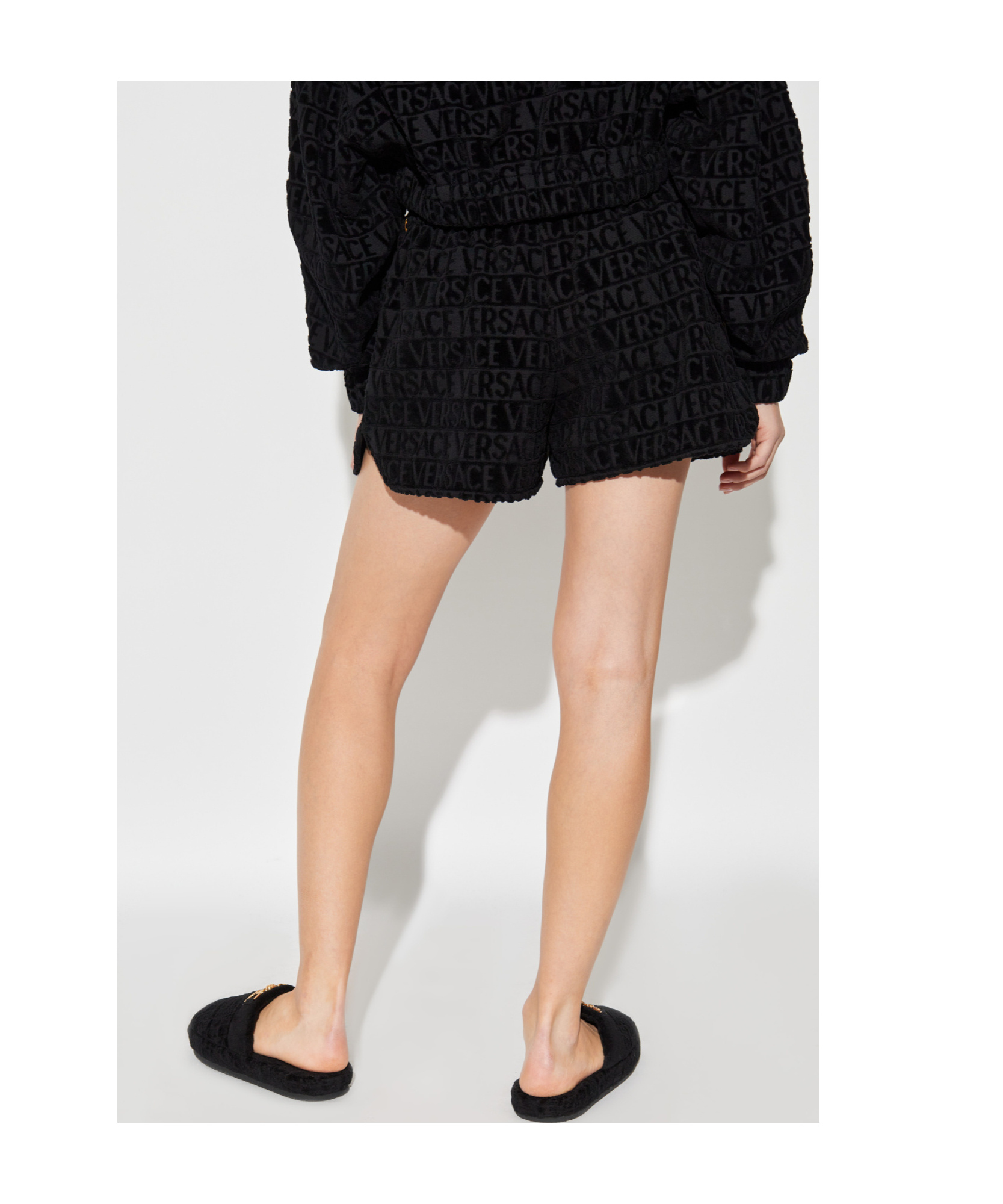 Versace Home Elastic Waist Shorts In Black