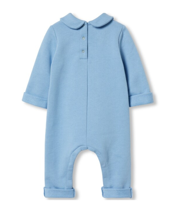 Gucci Puppy Printed Jumpsuit In Blue
