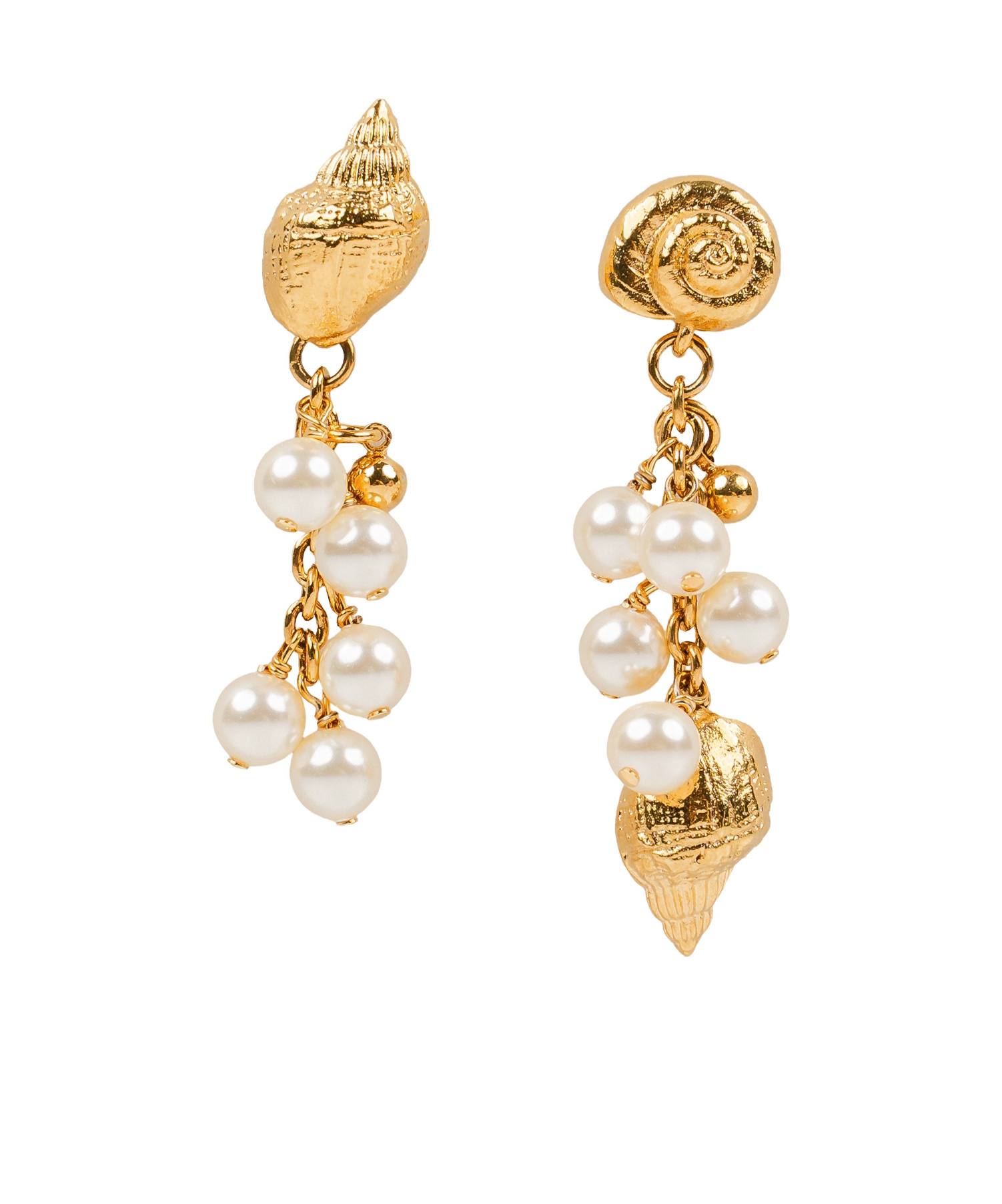 Chloé The Shells Clip-on Earrings In Gold