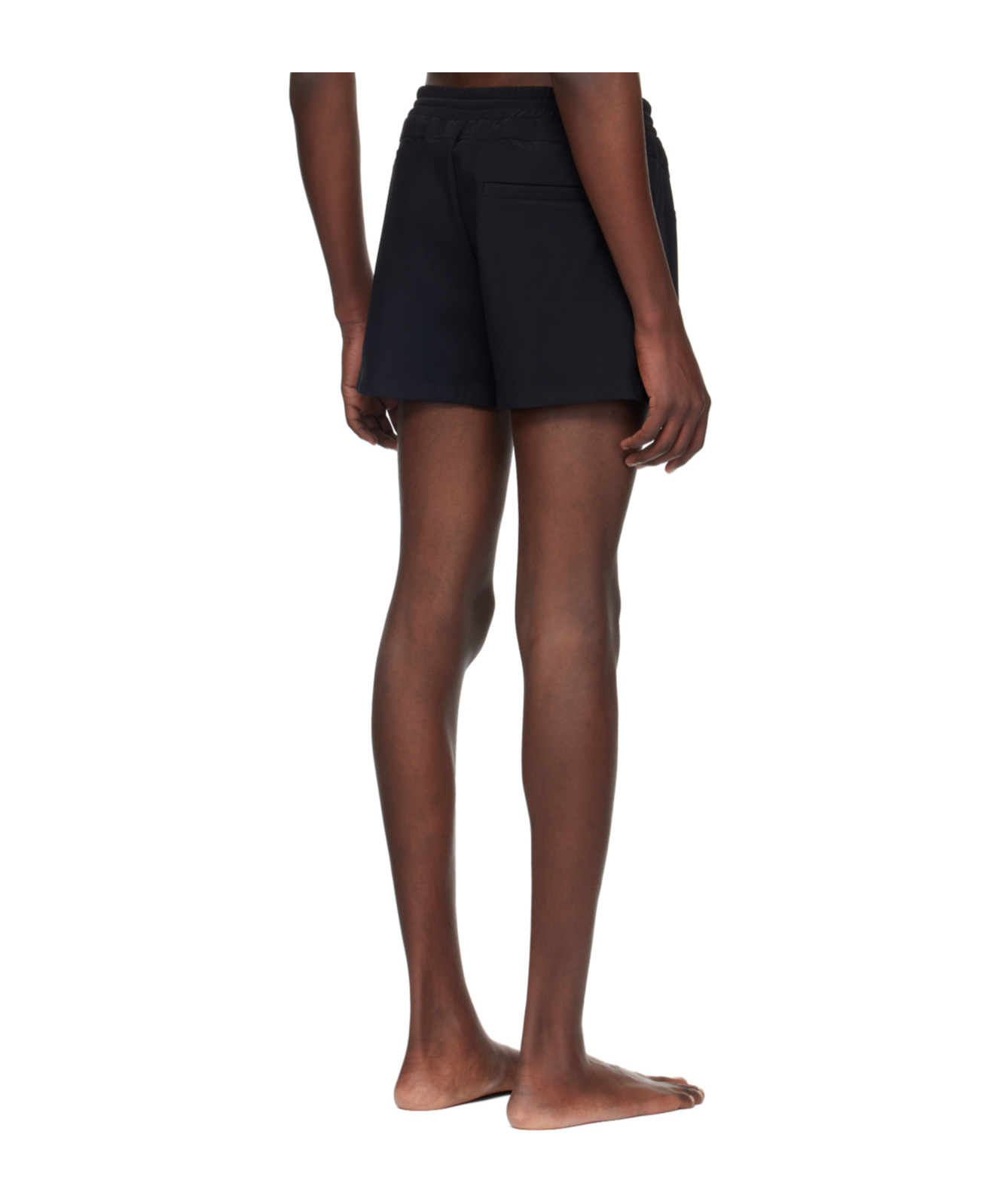 Mugler Black Paneled Swim Shorts In Black