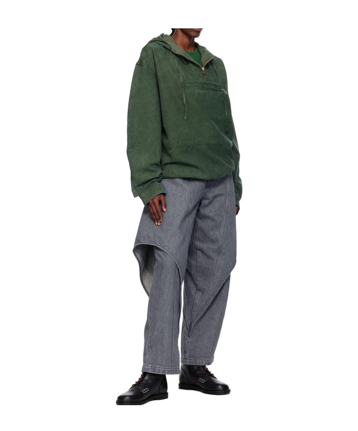 Jw Anderson Cotton Twill Pullover Jacket In Green