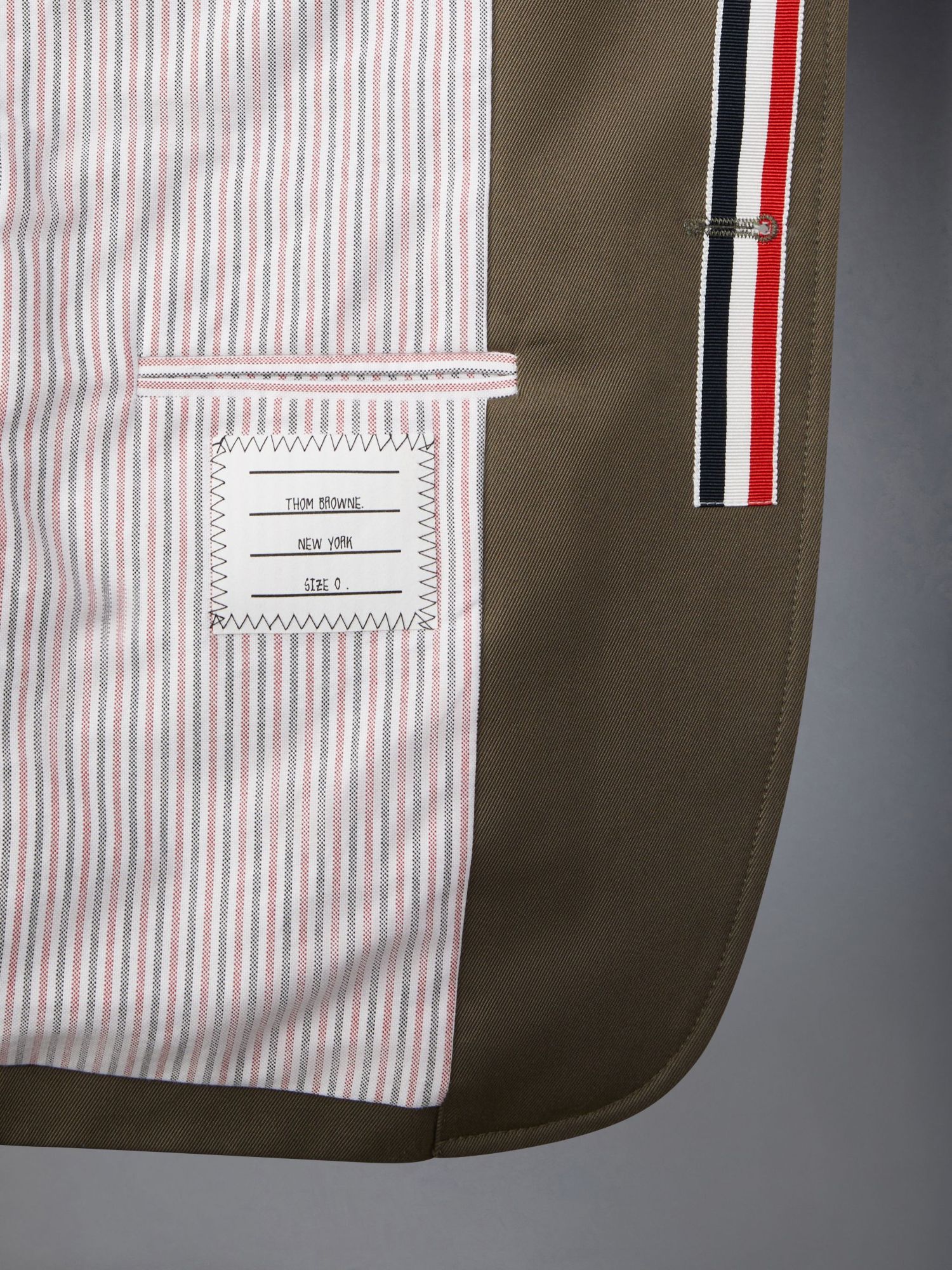 Shop Thom Browne Rwb-striped Cotton Single-breasted Blazer In Brown