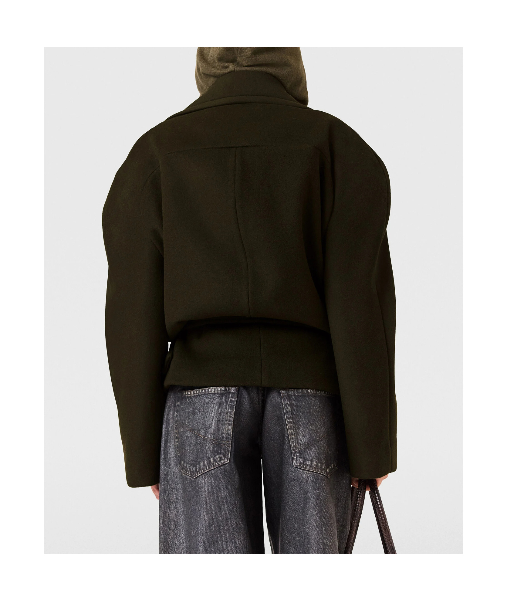 Stella Mccartney Cropped Belted Trench Jacket In Brown