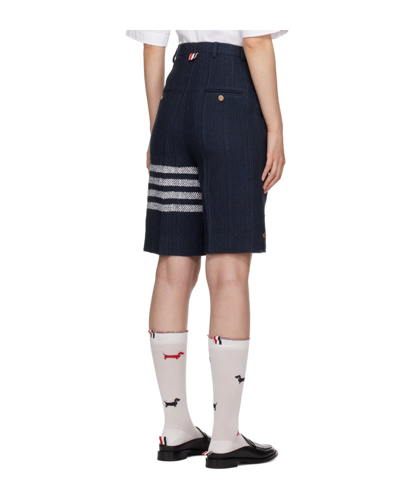 Thom Browne 4-bar Stripe High-waisted Shorts In Black