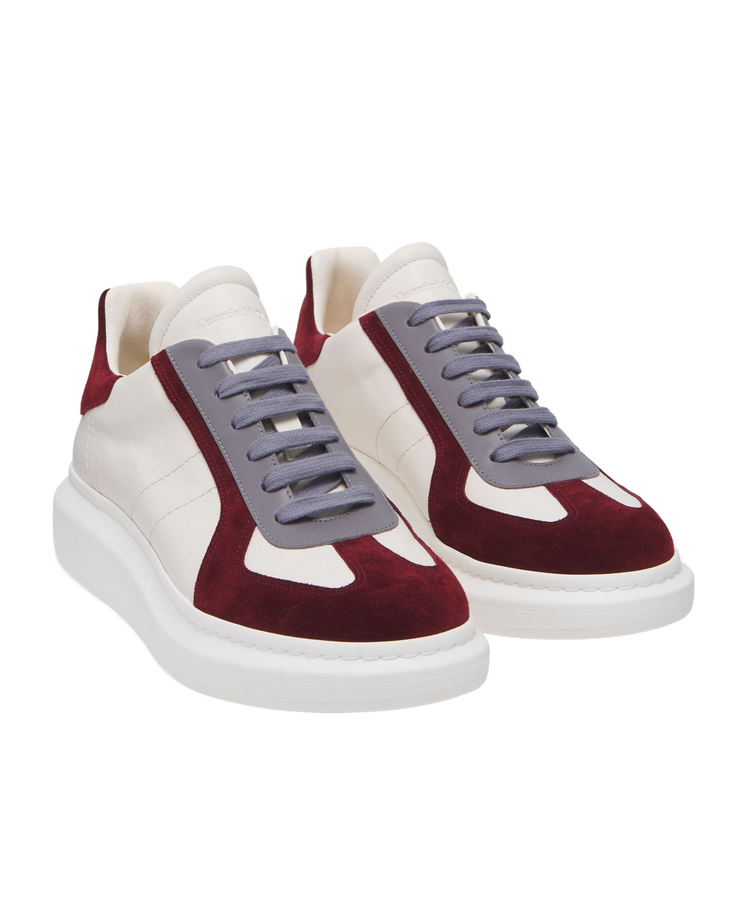 Alexander Mcqueen Oversized Retro Leather And Suede Sneakers In White