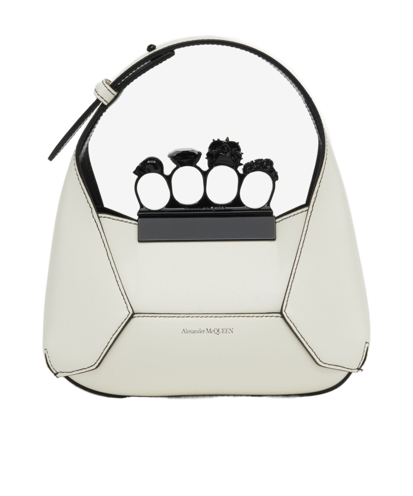 Alexander Mcqueen Mini Jeweled Tote Bag In White