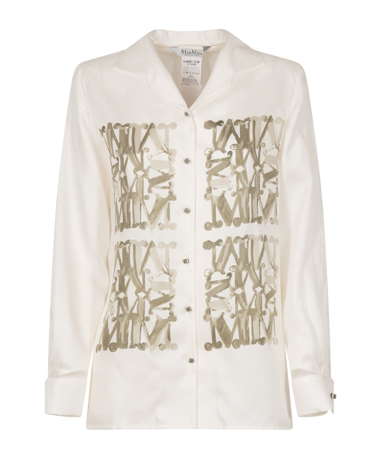 Max Mara Maxmarabesque Print Silk Shirt Clothing In White