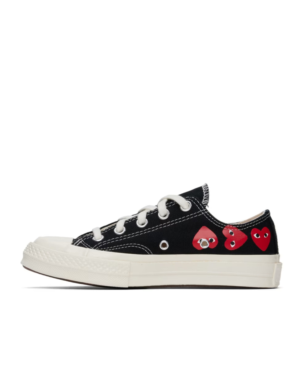 Comme Des Garçons Play X Converse Logo Low-cut Casual Shoes In White
