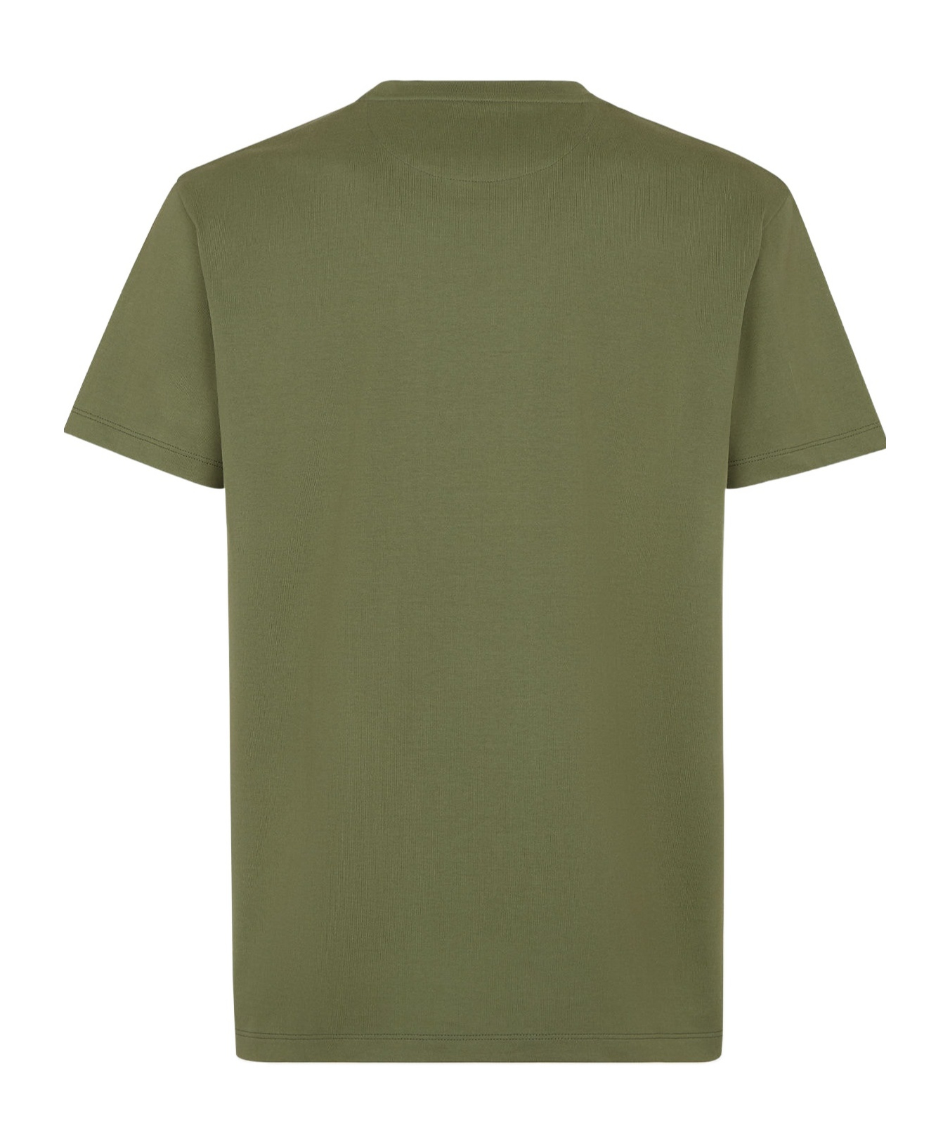 Fendi Crew Neck Cotton T-shirt With Graphic Print In Green