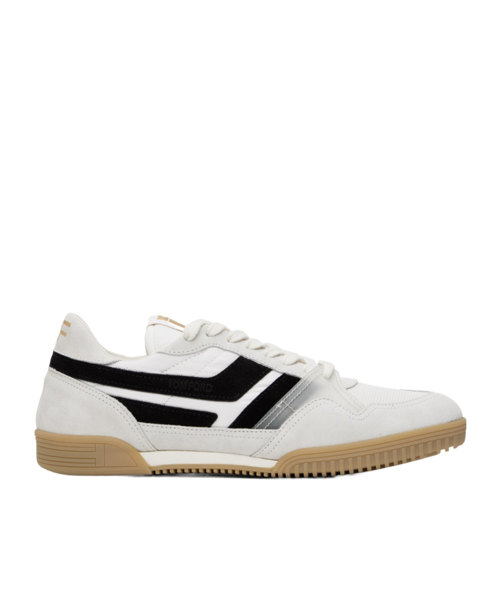 Tom Ford Round Head Lacing Low-cut Casual Sneakers In White