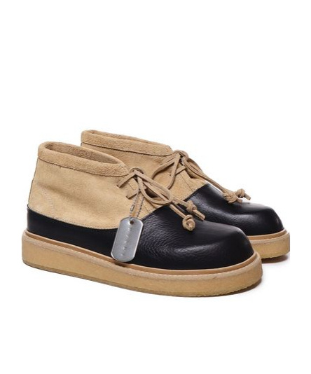 Marni Leather And Suede Desert Boots In Nude
