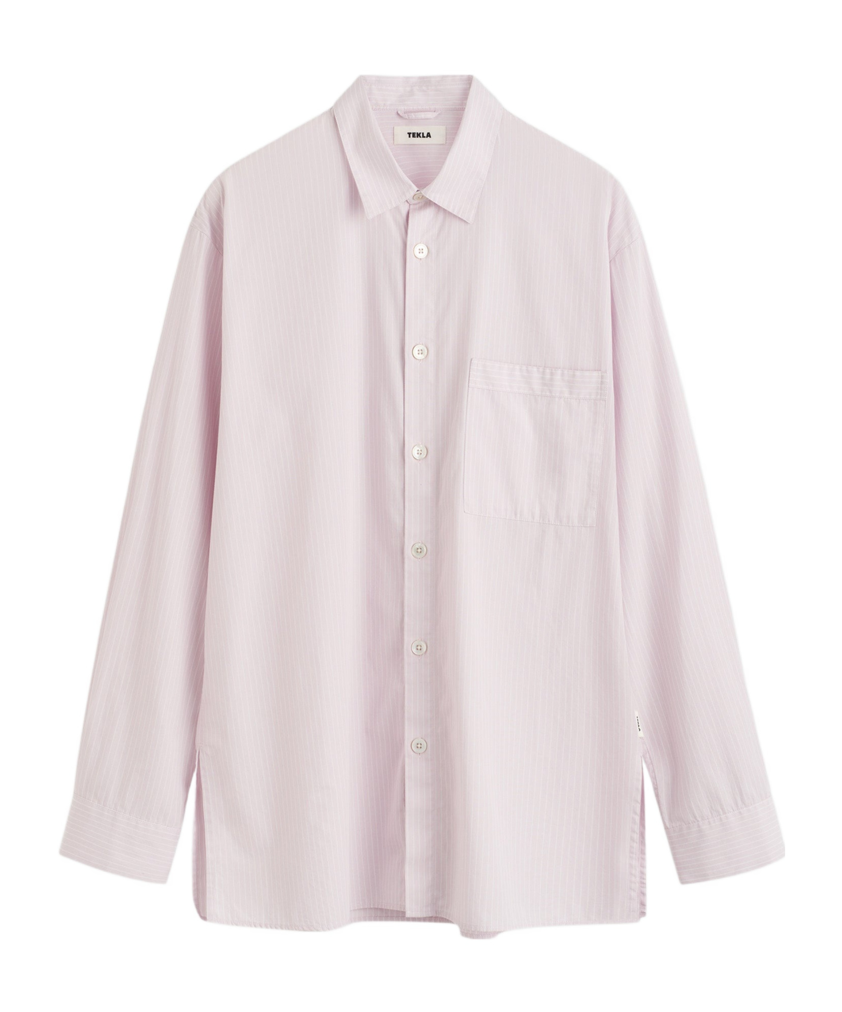 Tekla Loose Long Pajama Shirt In Pink