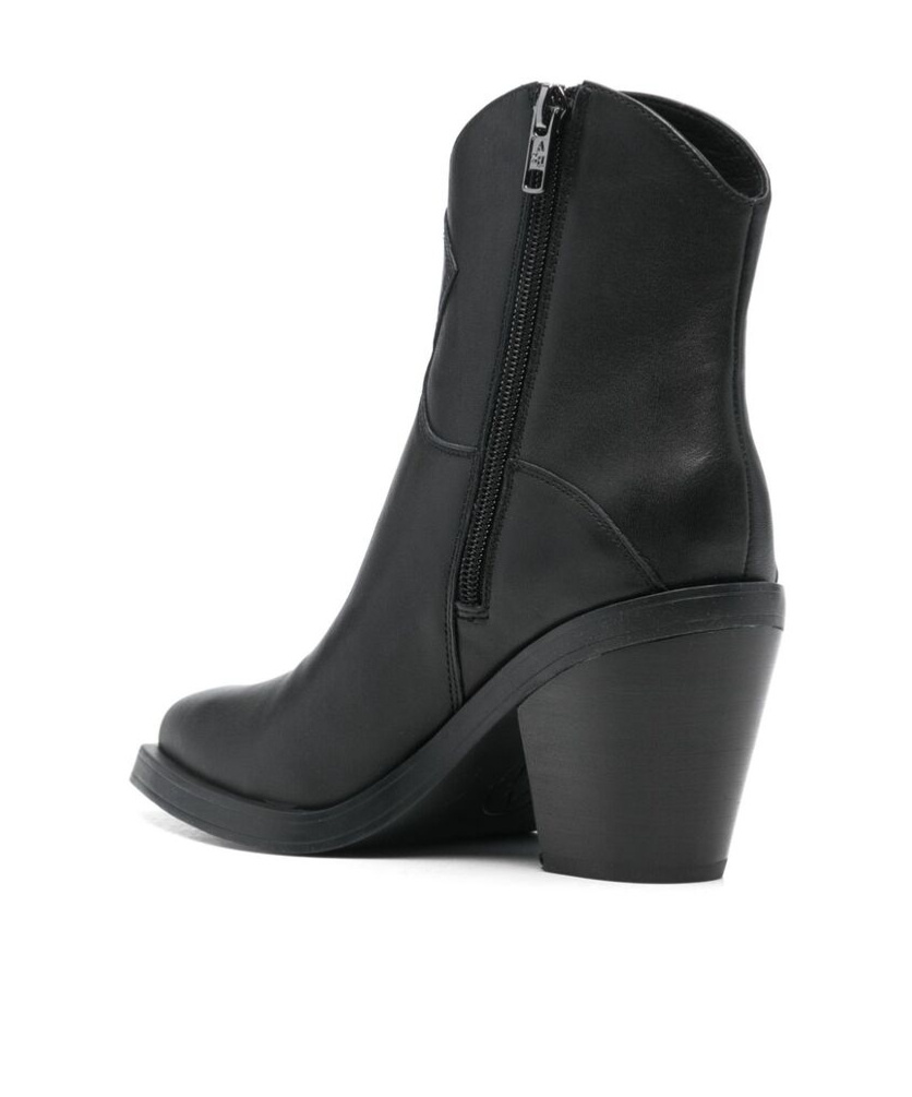 Ash Thick Heeled Short Boots In Black