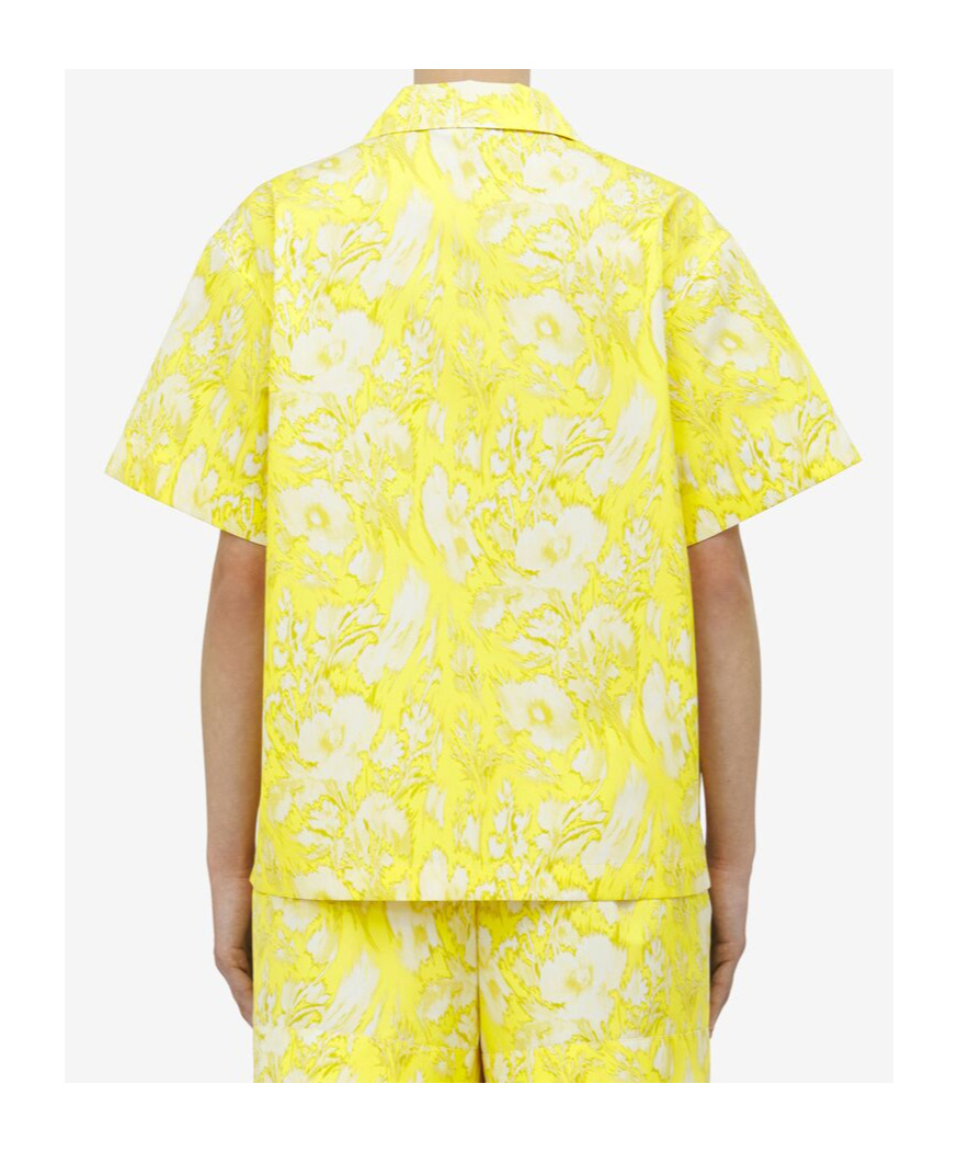 Alexander Mcqueen Warped Floral Shirt In Yellow
