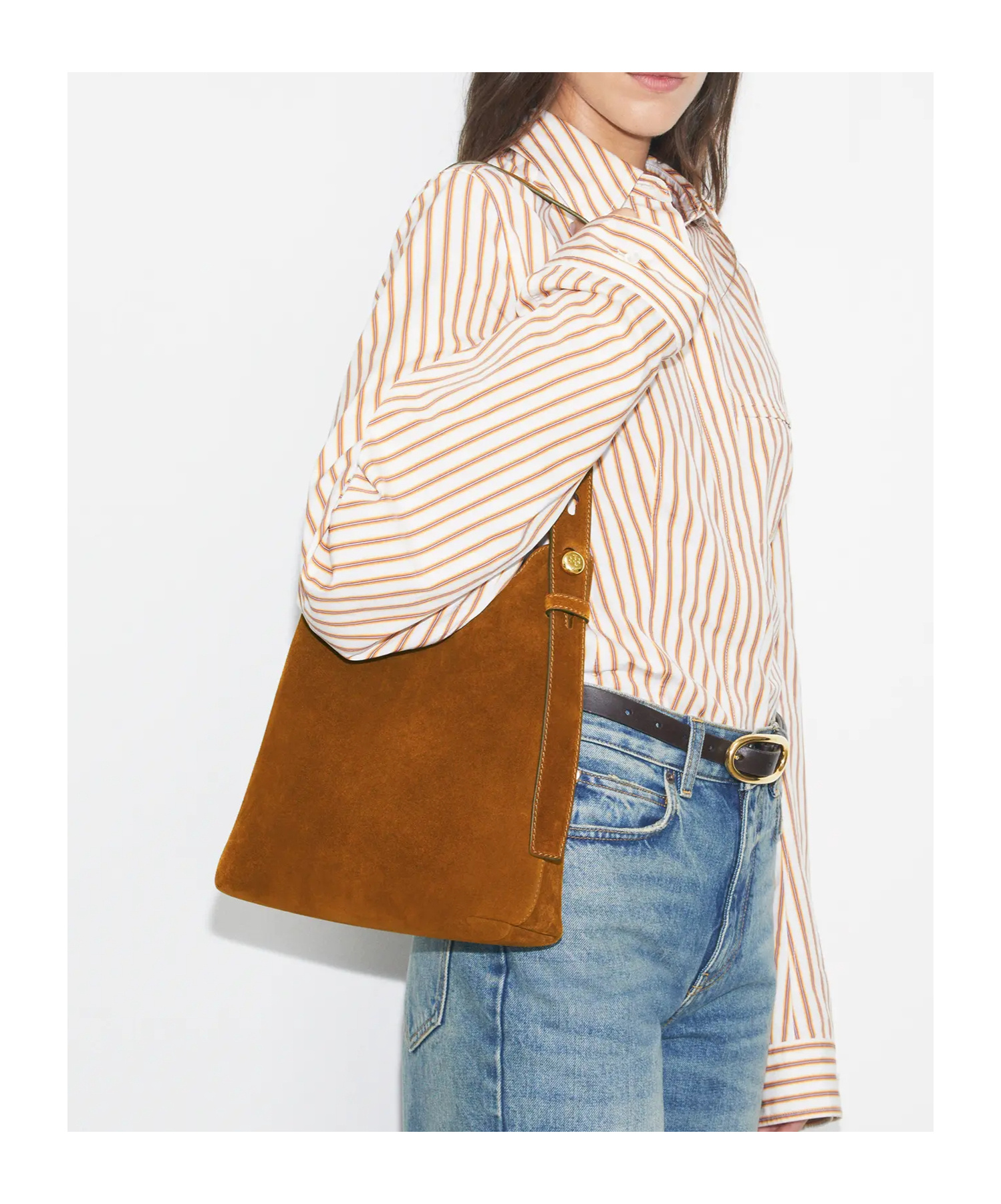Tory Burch Small Romy Suede Tote Bag In Brown