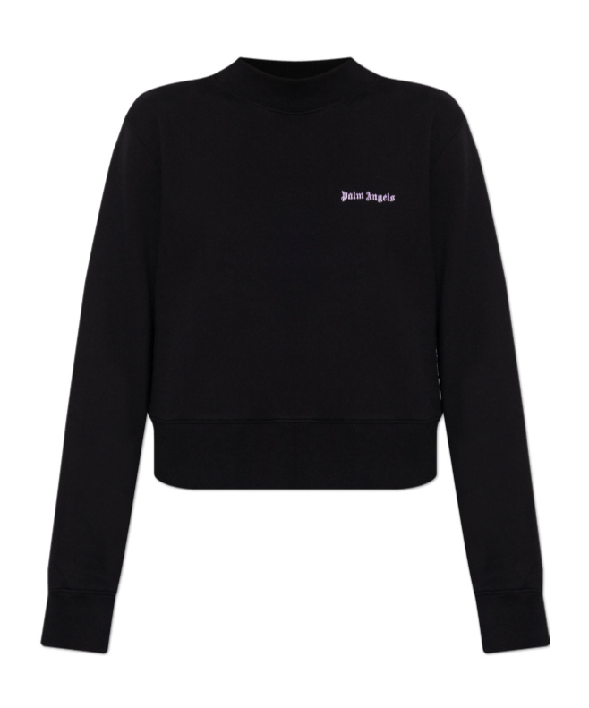 Palm Angels Long-sleeved Sweater In Black