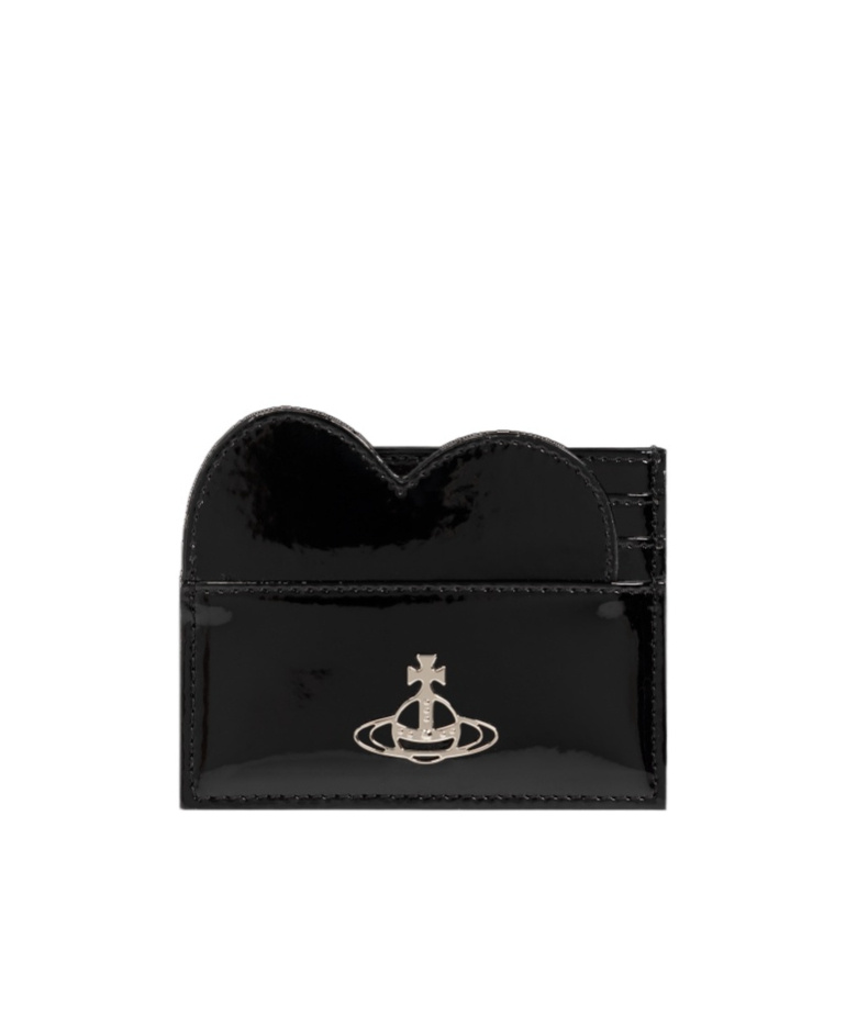Vivienne Westwood Heart Card Holder Wallet In Black