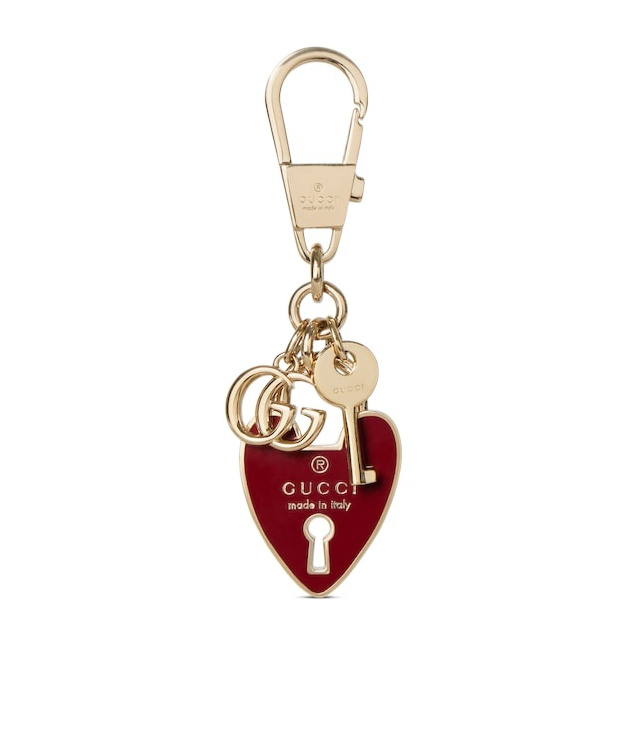 Gucci Heart-shaped Keychain In Metallic