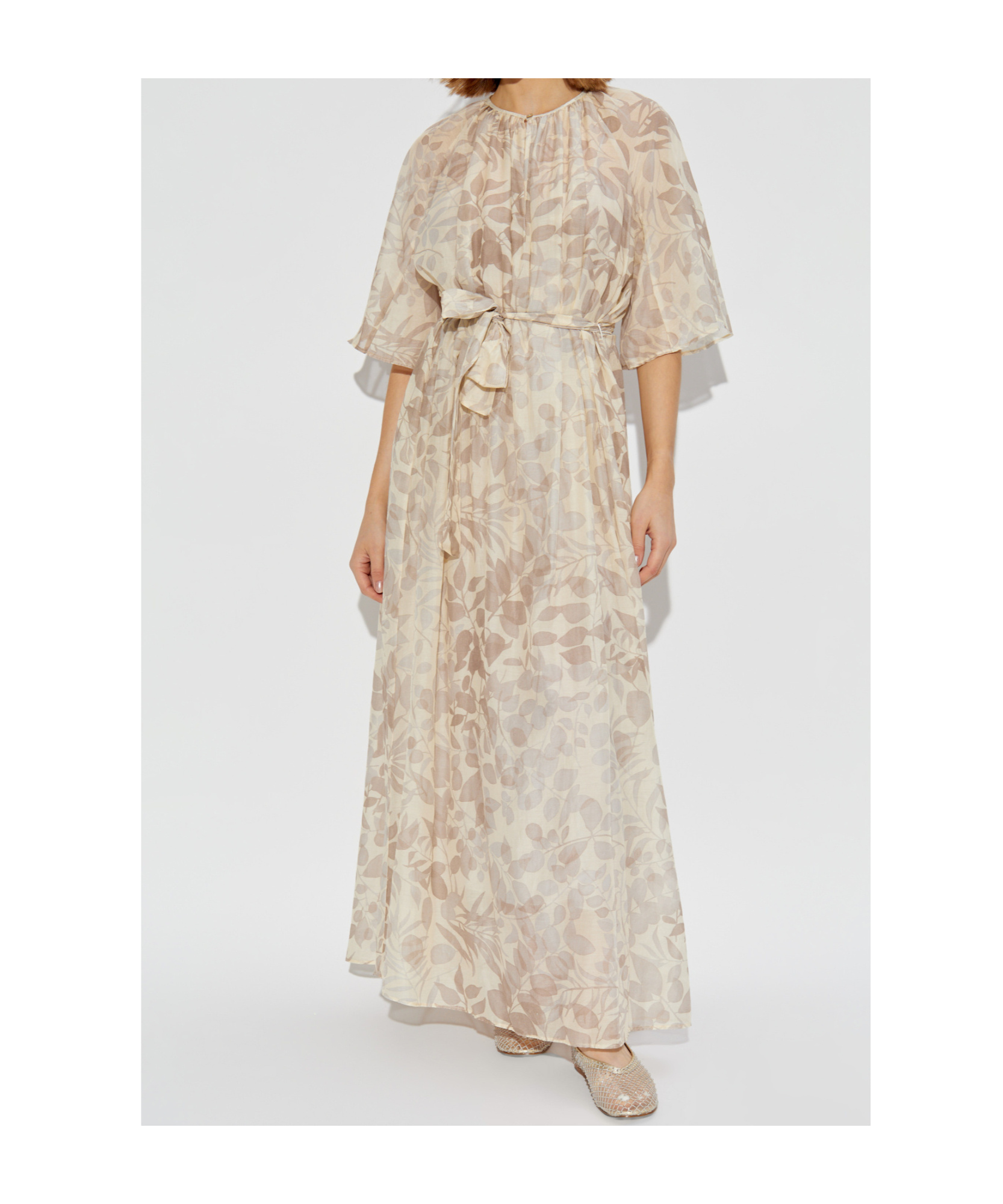 Shop Forte Forte Round-neck Dress In Nude